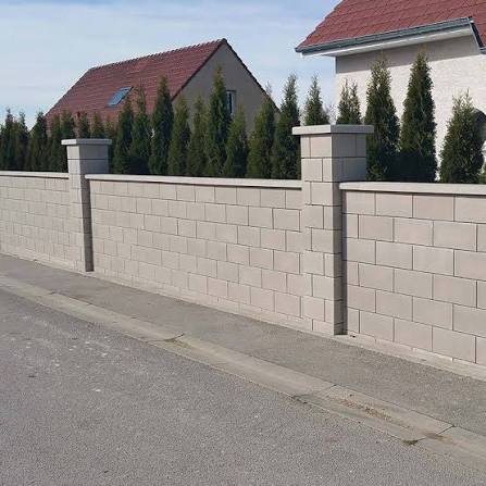 Mur de clôture en blocs à parement — Maçonnerie, Île-de-France